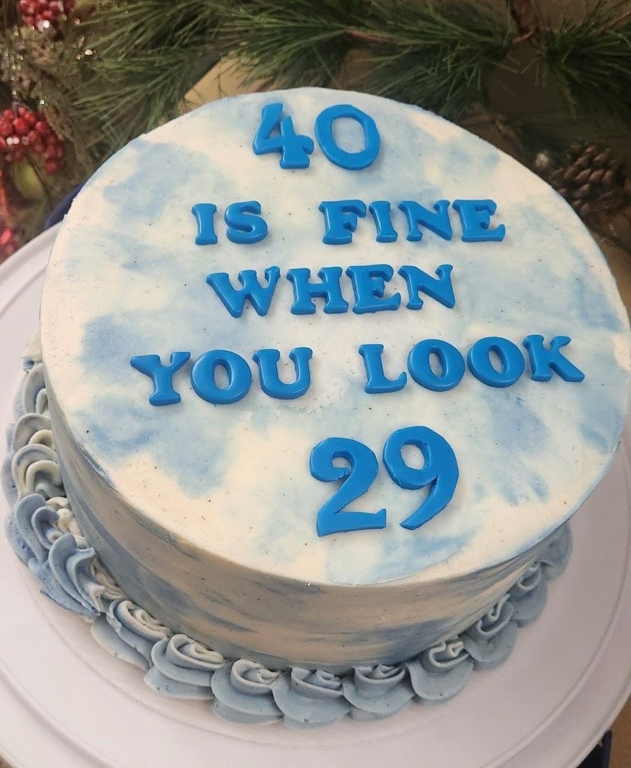 30th birthday cake with stickman