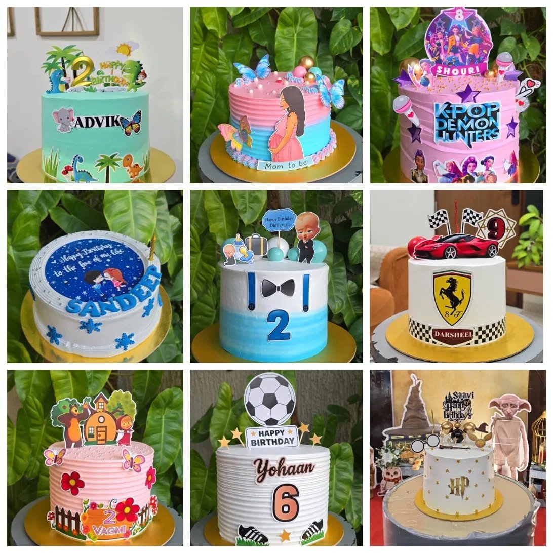 9 custom cakes collage