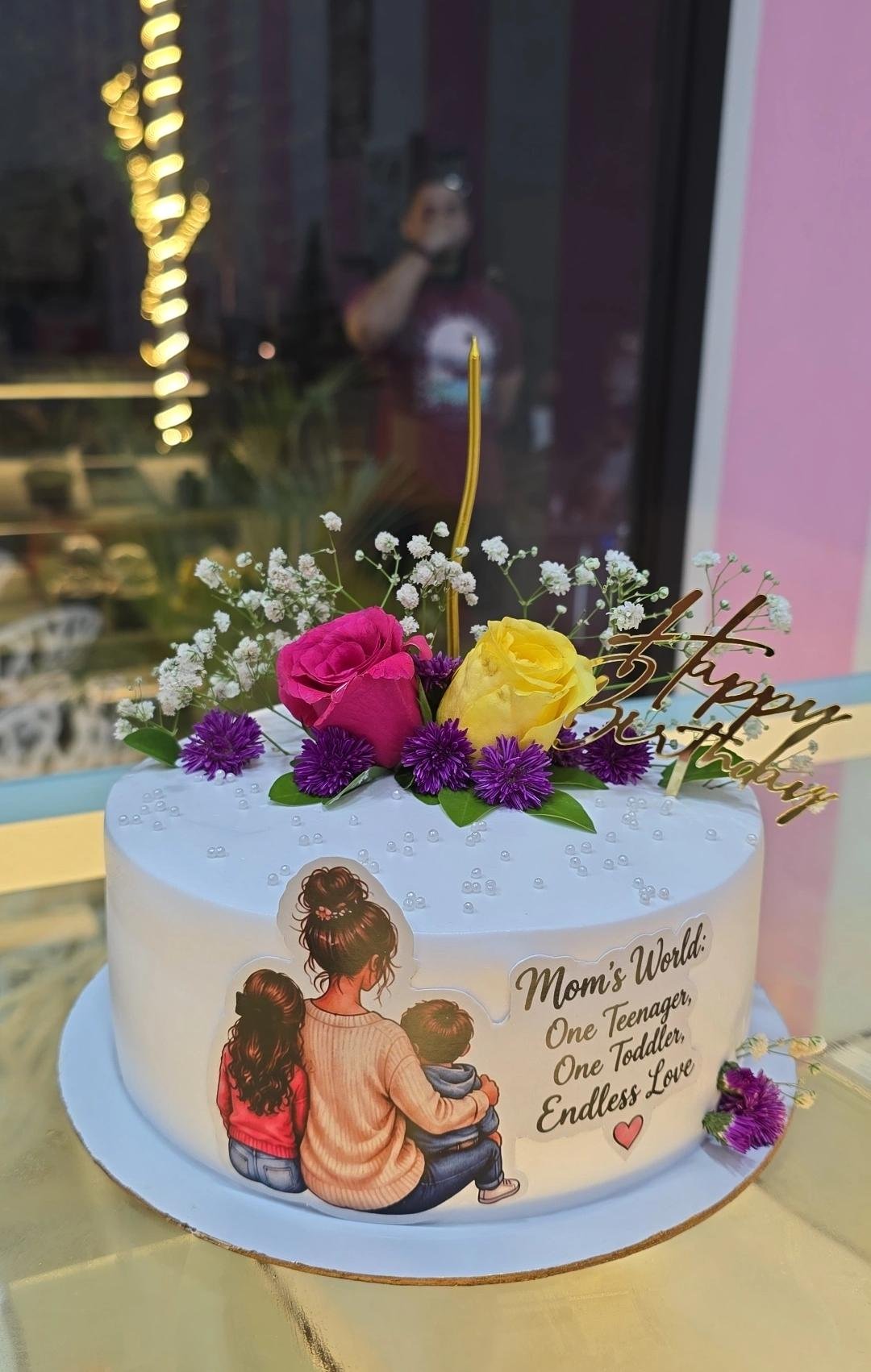 Mom birthday cake with flowers